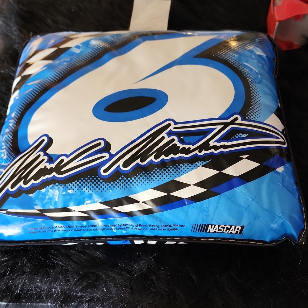 NASCAR Blue and White Racing Cushion. Mark MARTIN